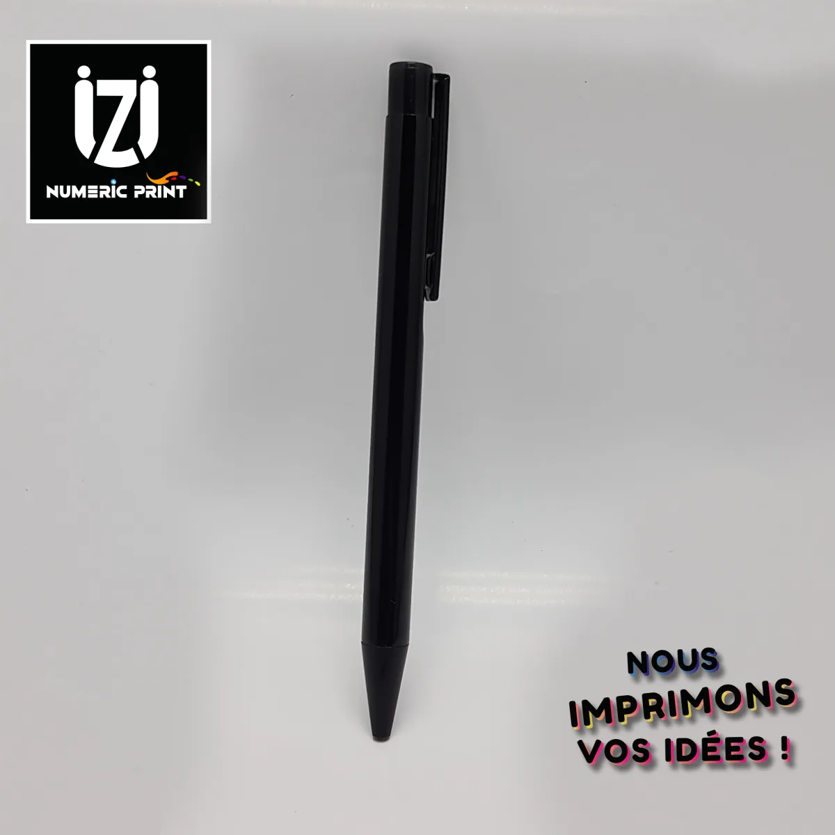 Stylo Blanc noir à pression